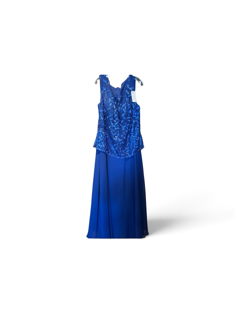Jovani Royal Blue Embellished Sleeveless V-Neck Maxi Dress